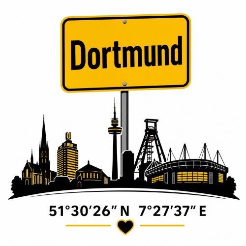 Tasse »Dortmund Skyline & Ortsschild«