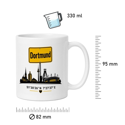 Tasse »Dortmund Skyline & Ortsschild«