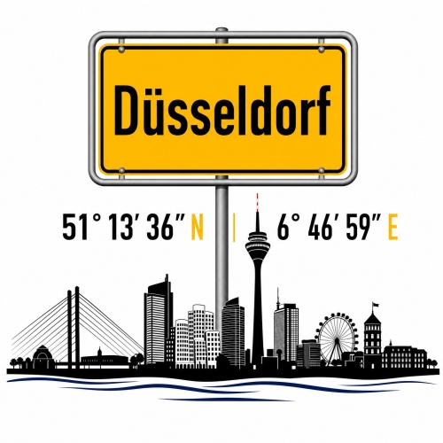Tasse »Düsseldorf Skyline & Ortsschild«
