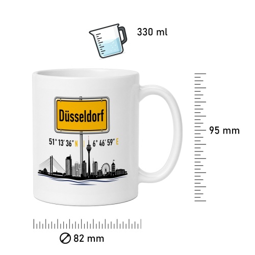 Tasse »Düsseldorf Skyline & Ortsschild«