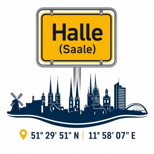 Tasse »Halle (Saale) Skyline & Ortsschild«