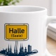 Tasse »Halle (Saale) Skyline & Ortsschild«