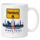 Tasse »Hamburg Skyline mit Koordinaten«