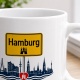 Tasse »Hamburg Skyline mit Koordinaten«