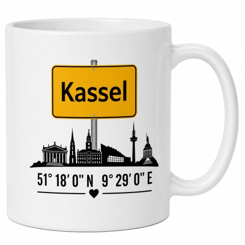 Tasse »Kassel Skyline & Ortsschild«