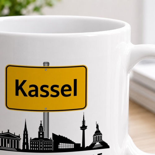 Tasse »Kassel Skyline & Ortsschild«