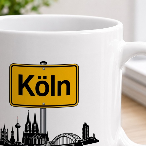 Tasse »Köln Skyline & Ortsschild«