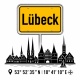 Tasse »Lübeck Skyline & Ortsschild«