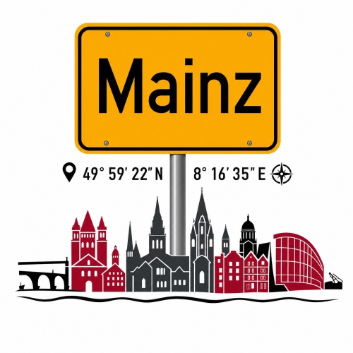 Tasse »Mainz Skyline & Ortsschild«