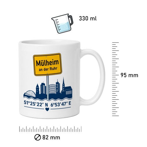 Tasse »Mülheim an der Ruhr Skyline«