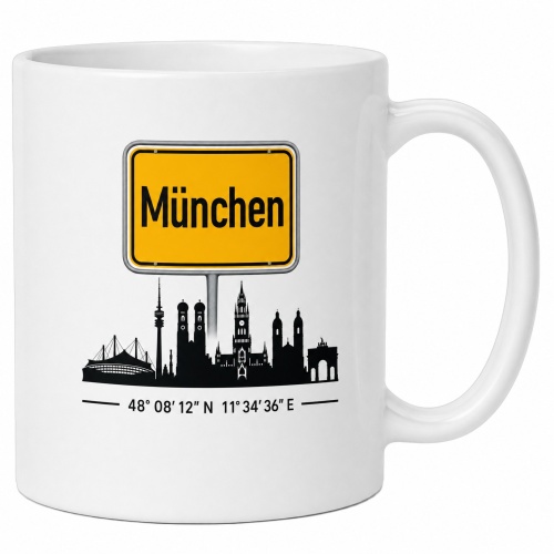 Tasse »München Skyline & Ortsschild«