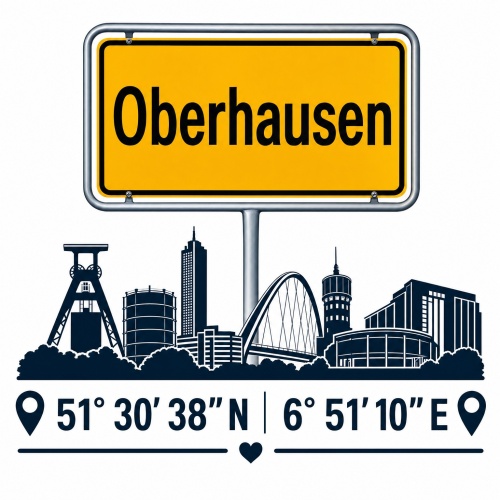 Tasse »Oberhausen Skyline & Koordinaten«