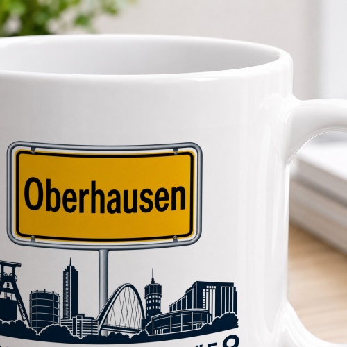 Tasse »Oberhausen Skyline & Koordinaten«