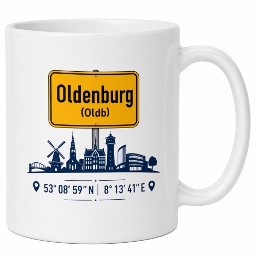 Tasse »Oldenburg Ortsschild & Skyline«