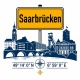 Tasse »Saarbrücken Skyline & Ortsschild«