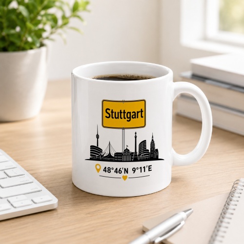 Tasse »Stuttgart Skyline & Koordinaten«