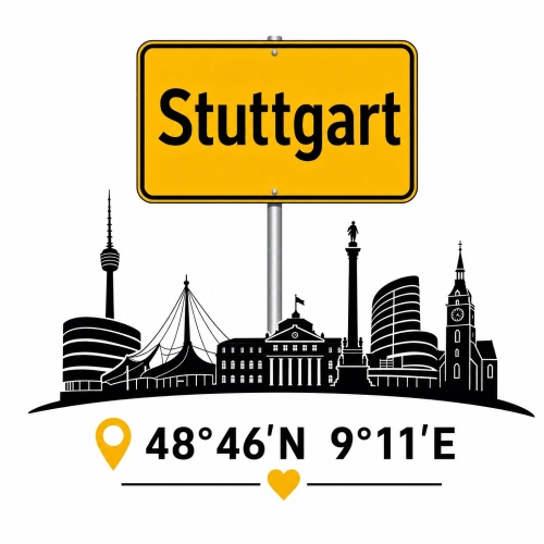 Tasse »Stuttgart Skyline & Koordinaten«