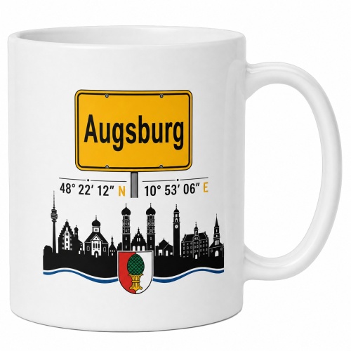 Tasse »Augsburg Skyline & Ortsschild«