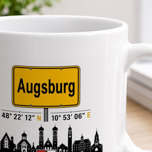 Tasse »Augsburg Skyline & Ortsschild«
