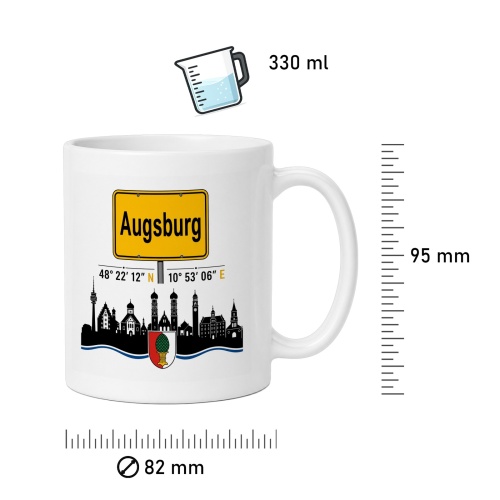 Tasse »Augsburg Skyline & Ortsschild«
