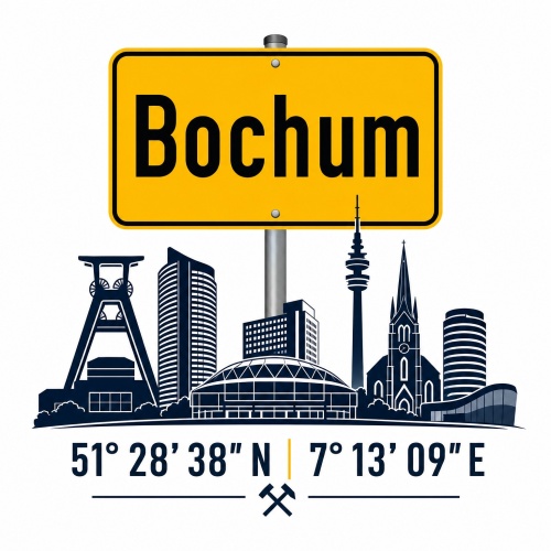 Tasse »Bochum Skyline mit Ortsschild«