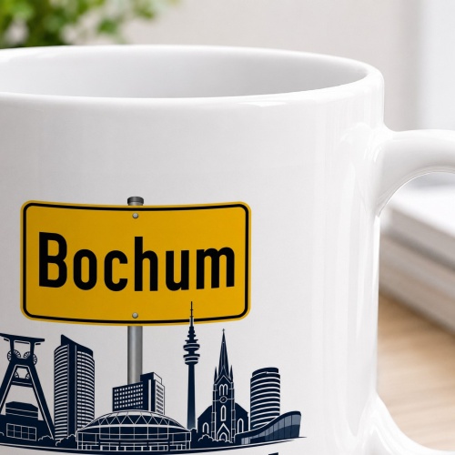 Tasse »Bochum Skyline mit Ortsschild«
