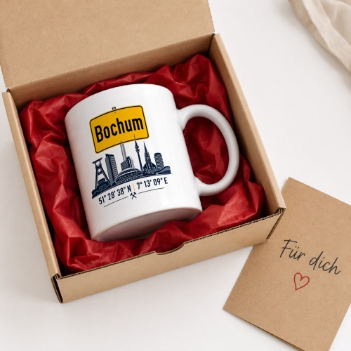 Tasse »Bochum Skyline mit Ortsschild«