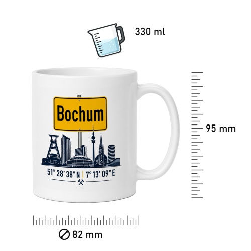 Tasse »Bochum Skyline mit Ortsschild«