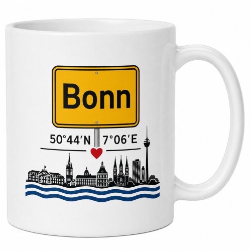 Tasse »Bonn Skyline & Herz«