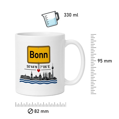 Tasse »Bonn Skyline & Herz«