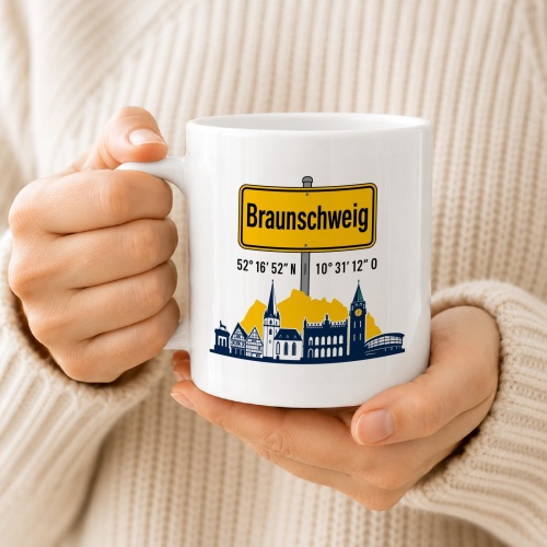 Tasse »Braunschweig Skyline & Ortsschild«