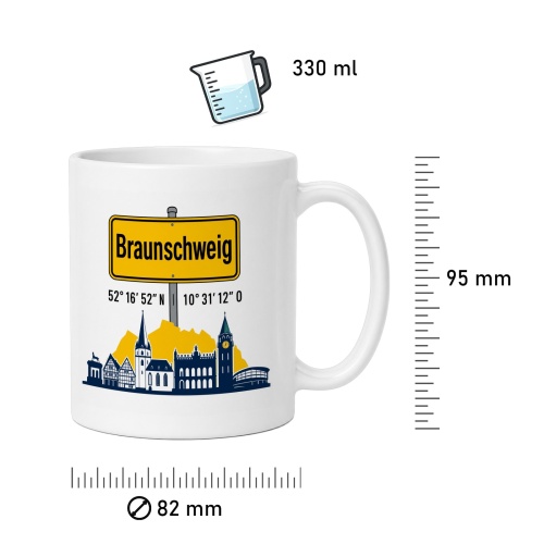 Tasse »Braunschweig Skyline & Ortsschild«
