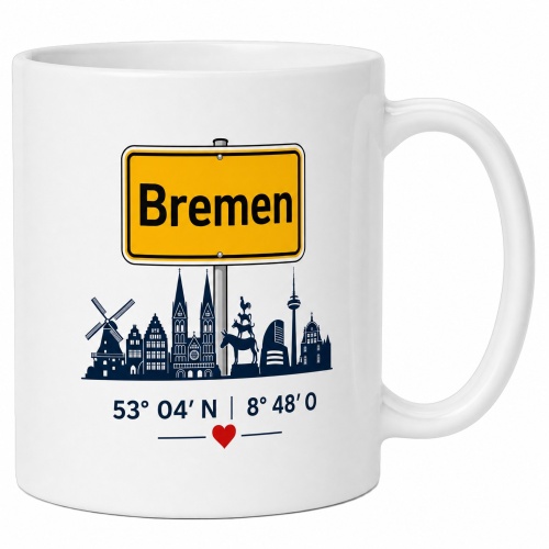 Tasse »Bremen Skyline mit Herz«