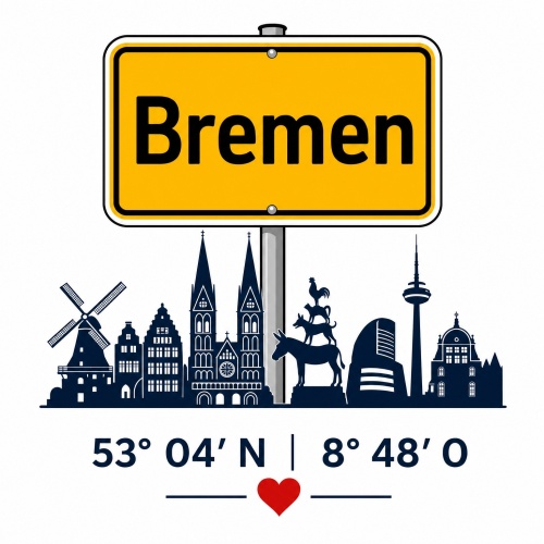 Tasse »Bremen Skyline mit Herz«