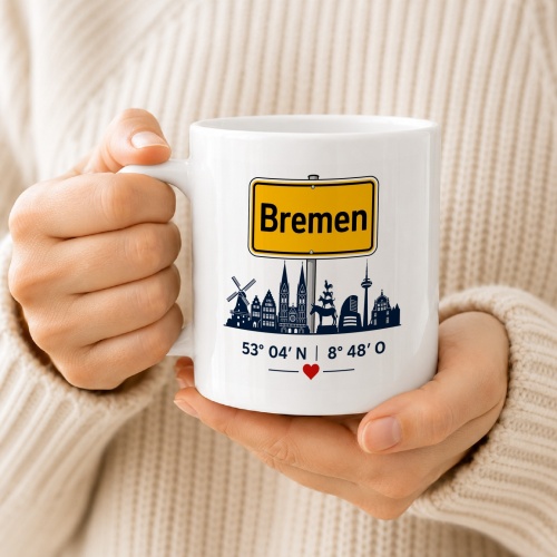 Tasse »Bremen Skyline mit Herz«
