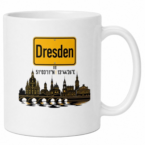 Tasse »Dresden Skyline & Ortsschild«