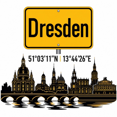 Tasse »Dresden Skyline & Ortsschild«
