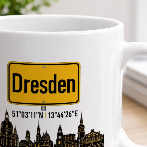 Tasse »Dresden Skyline & Ortsschild«