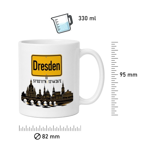 Tasse »Dresden Skyline & Ortsschild«