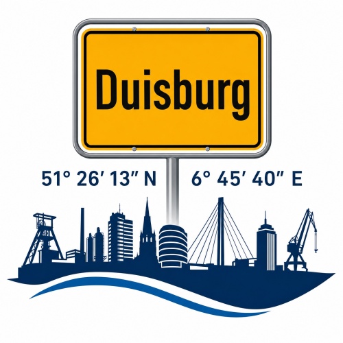 Tasse »Duisburg Skyline & Koordinaten«