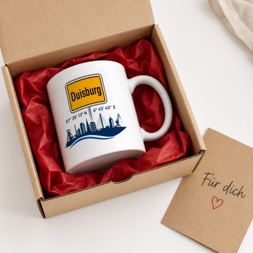 Tasse »Duisburg Skyline & Koordinaten«