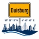 Tasse »Duisburg Skyline & Koordinaten«