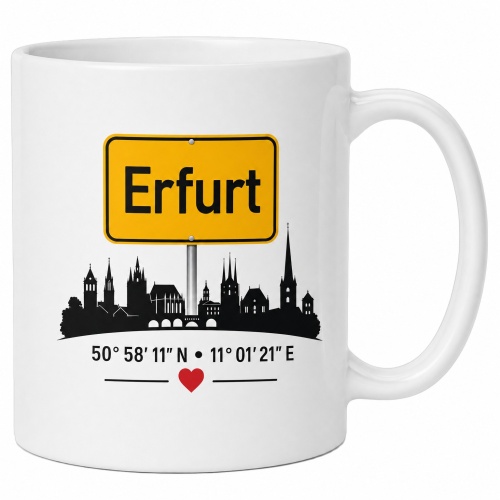 Tasse »Erfurt Skyline & Herz«