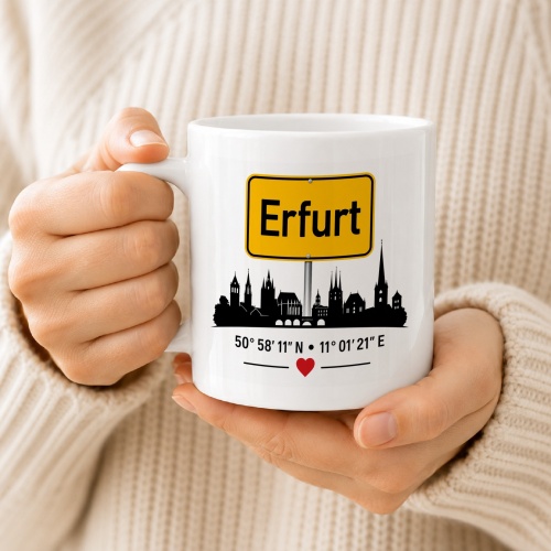 Tasse »Erfurt Skyline & Herz«