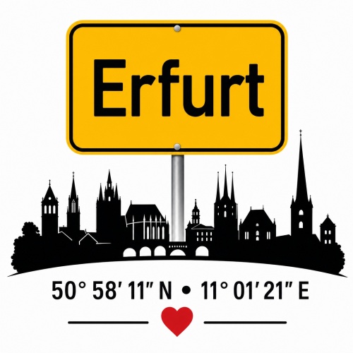 Tasse »Erfurt Skyline & Herz«