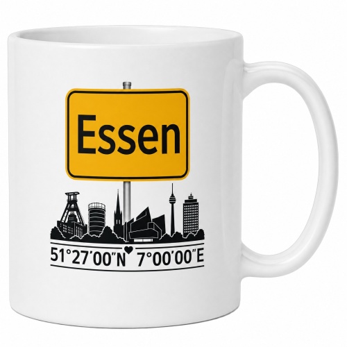 Tasse »Essen Skyline mit Ortschild«