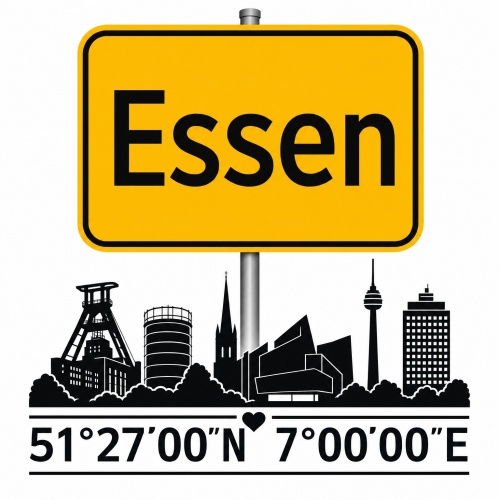 Tasse »Essen Skyline mit Ortschild«