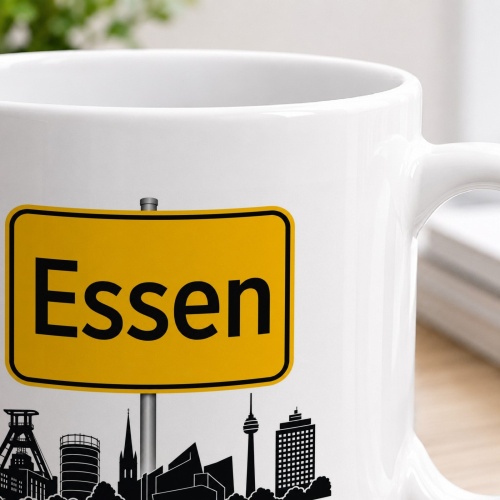 Tasse »Essen Skyline mit Ortschild«