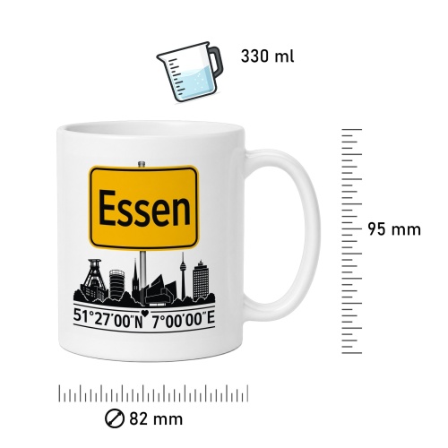 Tasse »Essen Skyline mit Ortschild«