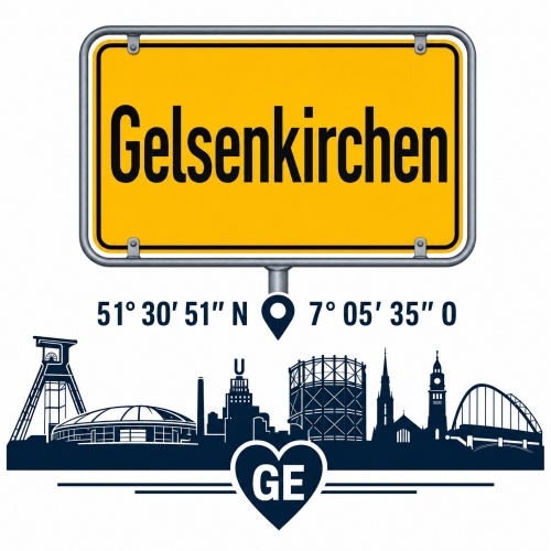 Tasse »Gelsenkirchen Skyline & Ortsschild«